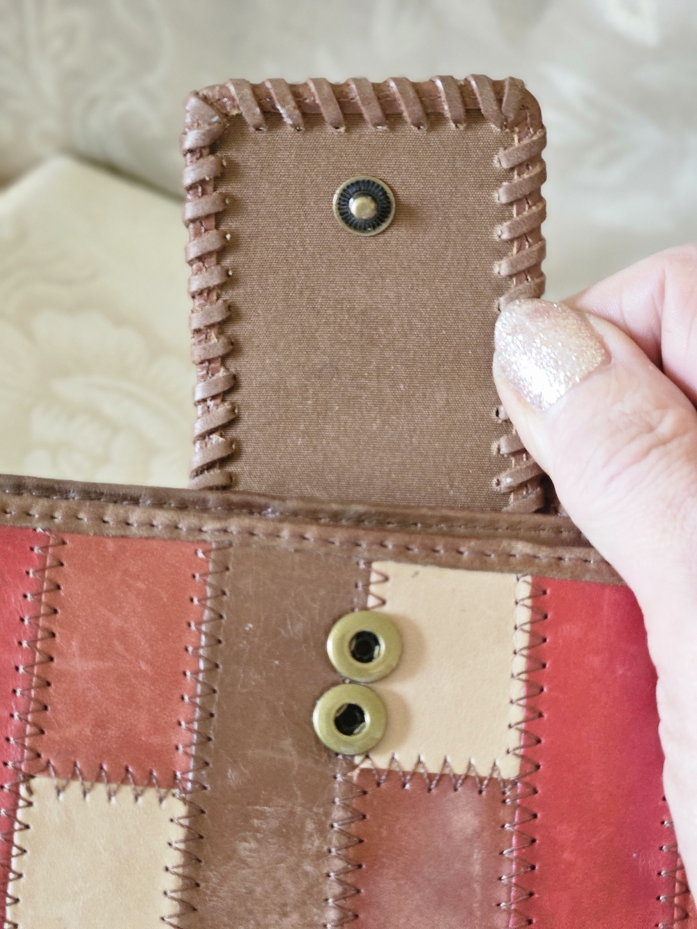 Vintage Fossil Patchwork Leather Wallet - Picture 7 of 9